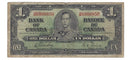 1937 Canada $1 Banknote Gordon-Towers (WP) D/M, BC-21c (VG)