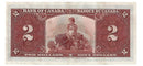 1937 Canada $2 Banknote Coyne-Towers, D/R, BC-22c (EF)