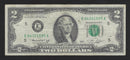 1976 USA $2 Two Dollar Bill Series (E) Green Seal Number E04321595A (F-VF)