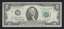 1976 USA $2 Two Dollar Bill Series (E) Green Seal Number E27841275A (VF)