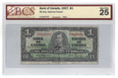 1937 Canada $1 Banknote Osborne-Towers,E/A, BC-21a BCS VF-25