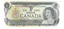 1973 Canada $1 Banknote Crow-Bouey, EAX,Lithographed Backs, BC-46bA ( UNC)
