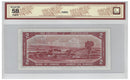 1954 Canada $2 Banknote Beattie-Coyne,Devil's Face E/B, BC-30b BCS Certified Almost UNC 58