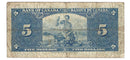 1937 Canada $5 Banknote Gordon-Towers E/C BC-23b Very Good