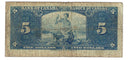 1937 Canada $5 Banknote Gordon-Towers E/C BC-23b Very Good