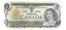 1973 Canada $1 Banknote Crow-Bouey, ECG, BC-46b (C/UNC)