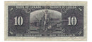1937 $10 Bank of Canada Note Gordon-Towers,E/D, BC-24b (VF)