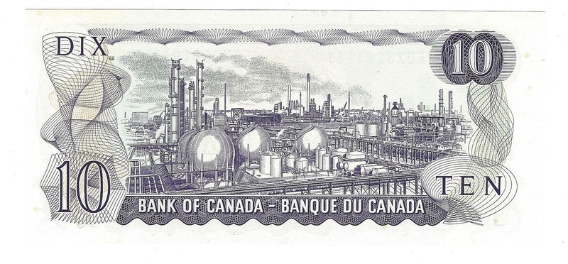 1971 Canada Lithographed $10 Banknote  Crow-Bouey ,EDX, BC-49dA  (C/UNC)
