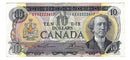 1971 Canada $10 Banknote  Lawson-Bouey ,EEG, BC-49c-i  (EF)