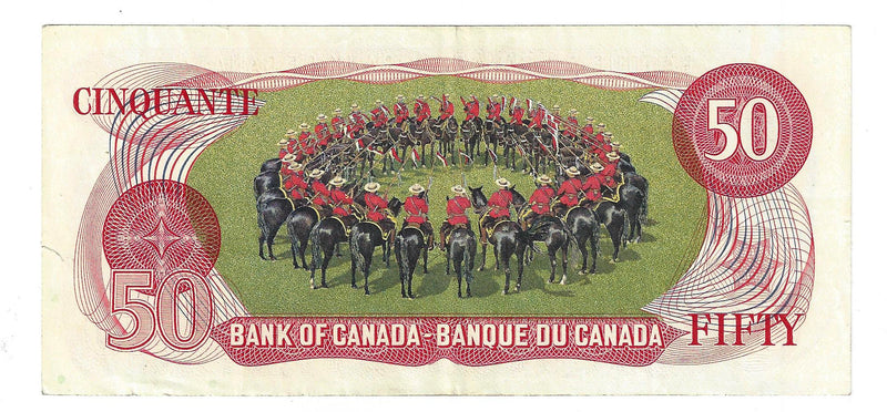 1975 Canada $50 Banknote  Crow-Bouey ,EHH, BC-51b (Circ.)