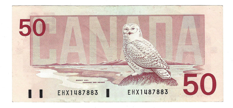 1988 Canada Replacement $50 Banknote  Thiessen-Crow ,EHX (Below 1,7M), BC-59aA (Circ.)
