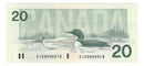Without Serifs 1991 Canada $20 Banknote Thiessen-Crow, EIB, BC-58aA UNC