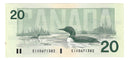 Without Serifs 1991 Canada $20 Banknote Thiessen-Crow, EIX, BC-58aA UNC