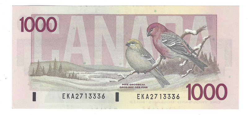 1988 Canada $1000 Banknote  Bonin-Thiessen ,EKA, BC-61b  (C/UNC)