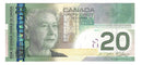 2008 Canada $20 Banknote Jenkins-Carney, ERL, BC-64b C/UNC