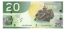 2008 Canada $20 Banknote Jenkins-Carney, ERL, BC-64b C/UNC