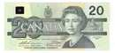 1991 Canada $20 Banknote Thiessen-Crow, ESD, BC-58a UNC
