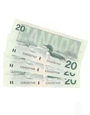 3 Sequential 1991 Canada $20 Banknote Thiessen-Crow, ESD, BC-58a C/UNC
