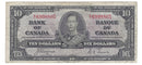 1937 $10 Bank of Canada Note Coyne-Towers Prefix E/T8373605 BC-24c (F)