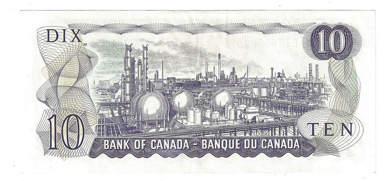 1971 Canada $10 Banknote  Crow-Bouey ,ETN, BC-49d  (EF)