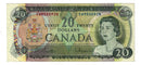 1969 Canada $20 Banknote  Beattie-Rasminsky,  BC-50a, Circ.