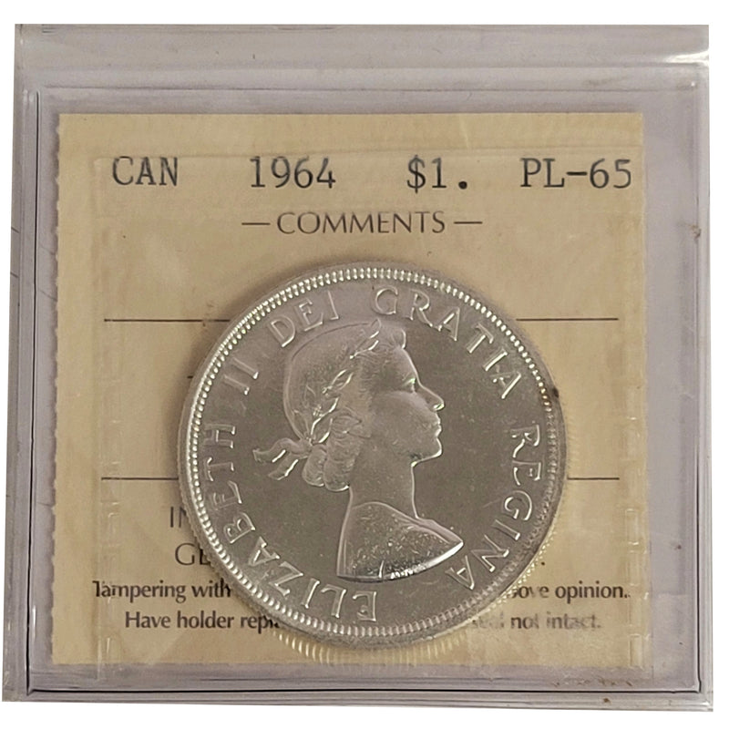 1964 Canada Silver $1 Dollar Certifield ICCS PL-65