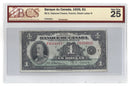 1935 Canada $1 Banknote Osborne-Towers Series French Text BC-2 Certified BCS VF-25