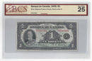 1935 Canada $1 Banknote Osborne-Towers Series French Text BC-2 Certified BCS VF-25