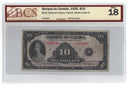 1935 Canada $10 Banknote Osborne-Towers French Text BC-8 Certified  BCS F-18