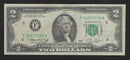 1976 USA $2 Two Dollar Bill Series (F) Green Seal Number F16217910A (VF)