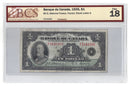 1935 Canada $1 Banknote Osborne-Towers French Text BC-2 Certified BCS F-18