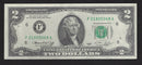 1976 USA $2 Two Dollar Bill Series (F) Green Seal Number F21905068A (EF)