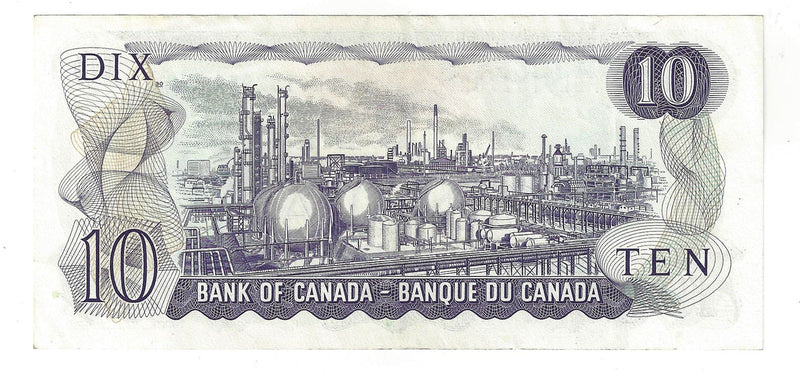 1971 Canada $10 Banknote  Thiessen-Crow ,FDL, BC-49e  (EF)