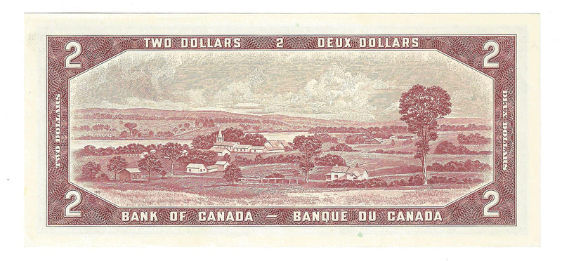 1954 Canada $2 Banknote Bouey-Rasminsky, F/G, BC-38c (C/UNC)