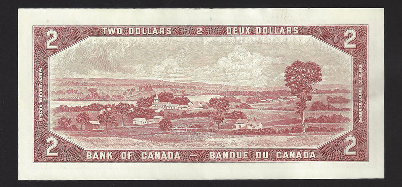 1954 $2 Bank of Canada Note Bouey-Rasminsky Prefix F/G9975247 BC-38c (UNC)