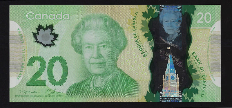 2012 $20 Bank of Canada Repeter Note 4 Digit Macklen-Carney  FIM7531753 BC-55-N1-ii-N10-iii (Circ.)