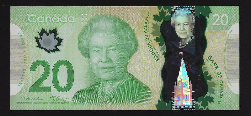 2012 $20 Bank of Canada Note Macklem-Carney Prefix FIS6665777 BC-71a-i (Ch/Unc)