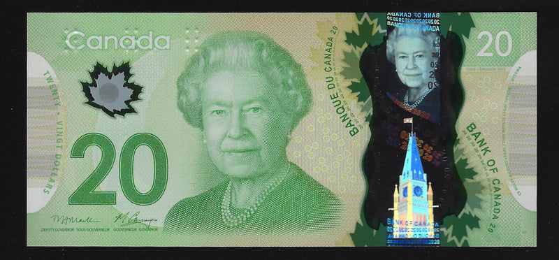 2012 $20 Bank of Canada Note Macklem-Carney Prefix FIS6705222 BC-71a-i (Ch/Unc)