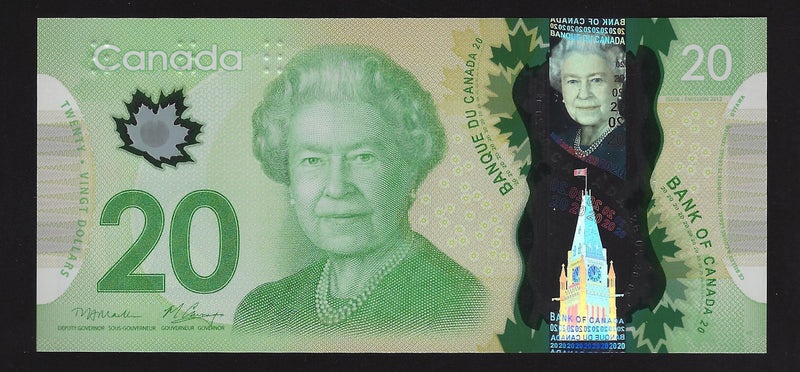2012 $20 Bank of Canada Note Macklem-Carney Prefix FIS6705777 BC-71a-i (Ch/Unc)