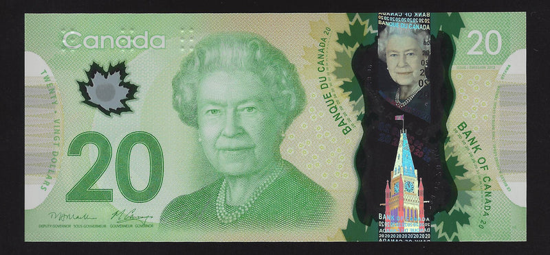2012 $20 Bank of Canada Note Macklem-Carney Prefix FIS6745666 BC-71a-i (Ch/Unc)