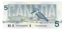 1986 Canada $5 Banknote Thiessen-Crow ,FPG, BC-56b  (CH/UNC)