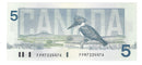 1986 Canada $5 Banknote Thiessen-Crow ,FPM, BC-56b  (C/UNC)