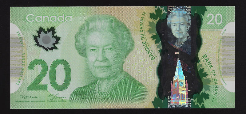 2012 $20 Bank of Canada Repeter Note 4 Digit Macklen-Carney  FVH3260326 BC-55-N1-ii-N10-iii (Circ.)