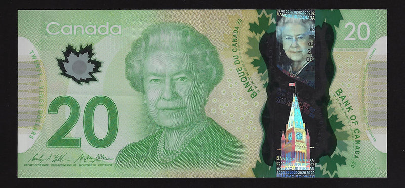 2012 $20 Bank of Canada Repeter Number Wilkins-Poloz FVR6786786 BC-71b (Circ.EF)