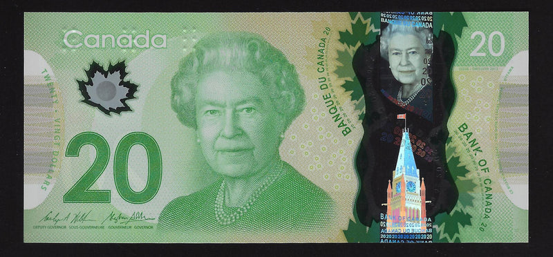 2012 $20 Bank of Canada Note Wilkins-Poloz Prefix FZH7246817 BC-71b (Ch/Unc)