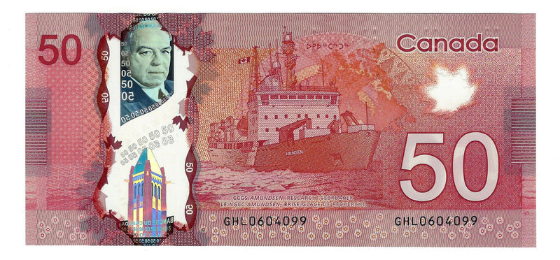 2012 Canada $50 Banknote Polymer Wilkins/Poloz, GHL, BC-72c GEM/UNC