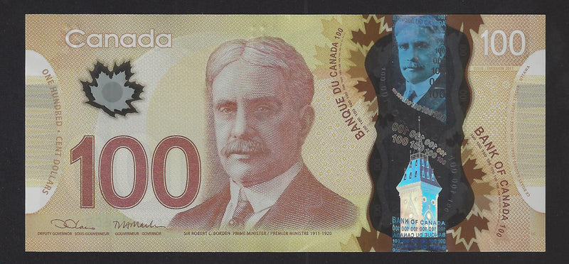 2011 $100 Repeater Notes Bank Of Canada Wilkins-Poloz Prefix GKM6089608 N10-iii (Almost Unc)