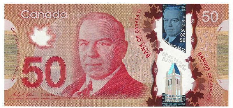 2012 Canada $50 Banknote Polymer Wilkins/Macklem, GMG, BC-72c GEM/UNC