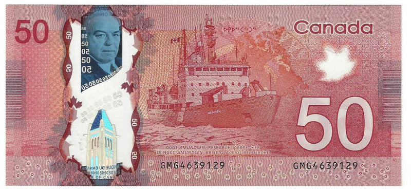 2012 Canada $50 Banknote Polymer Wilkins/Macklem, GMG, BC-72c GEM/UNC