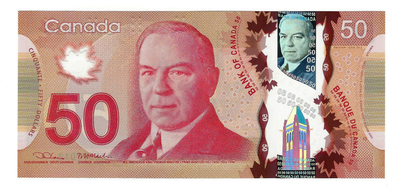 2012 Canada $50 Banknote Polymer Lane/Macklem, GMR, BC-72d GEM/UNC